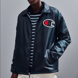 Black Champion Sherpa Lined Coach Jacket
